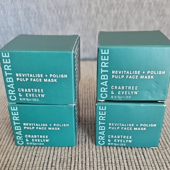 Crabtree & Evelyn Revitalise + Polish Pulp Face Mask, Set Of Four, New In Box - Picture 2 of 10